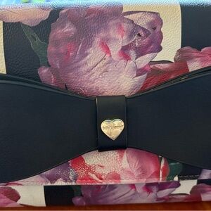 Betsey Johnson Dani Floral Printed Cross Body Bag with Bow